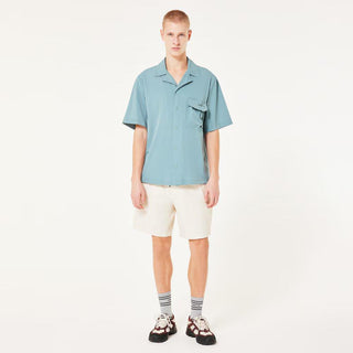 Cuban Collar Short Sleeve Shirt - Men