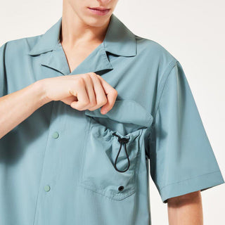 Cuban Collar Short Sleeve Shirt - Men