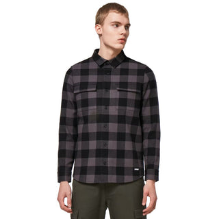 Oakley Bear Cozy Flannel Shirt In Black/Grey Check