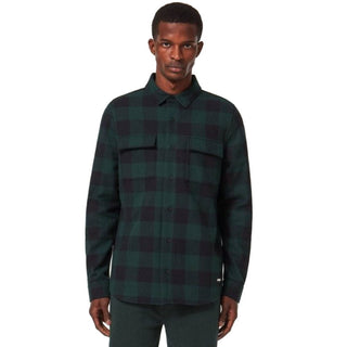 Oakley Bear Cozy Flannel Shirt In Hunter Green/Black Check