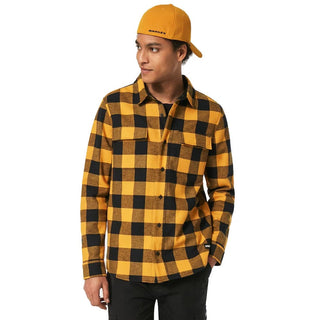 Oakley Bear Cozy Flannel Shirt In Amber Yellow/Black Check