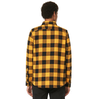 Oakley Bear Cozy Flannel Shirt In Amber Yellow/Black Check