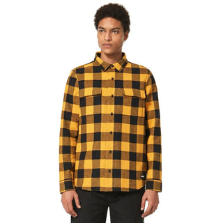 Oakley Bear Cozy Flannel Shirt In Amber Yellow/Black Check
