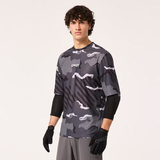 Oakley Ride Free Short Sleeve Jersey In Black Stripe/Grip Camo