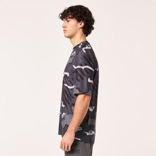 Oakley Ride Free Short Sleeve Jersey In Black Stripe/Grip Camo