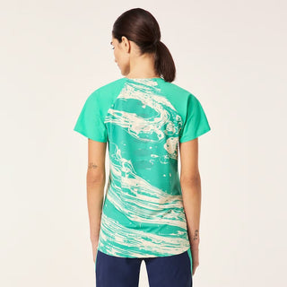 Oakley W Seeker Airline Short Sleeve Jersey In Duality Swirl White/Mint