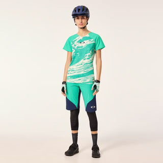 Oakley W Seeker Airline Short Sleeve Jersey In Duality Swirl White/Mint